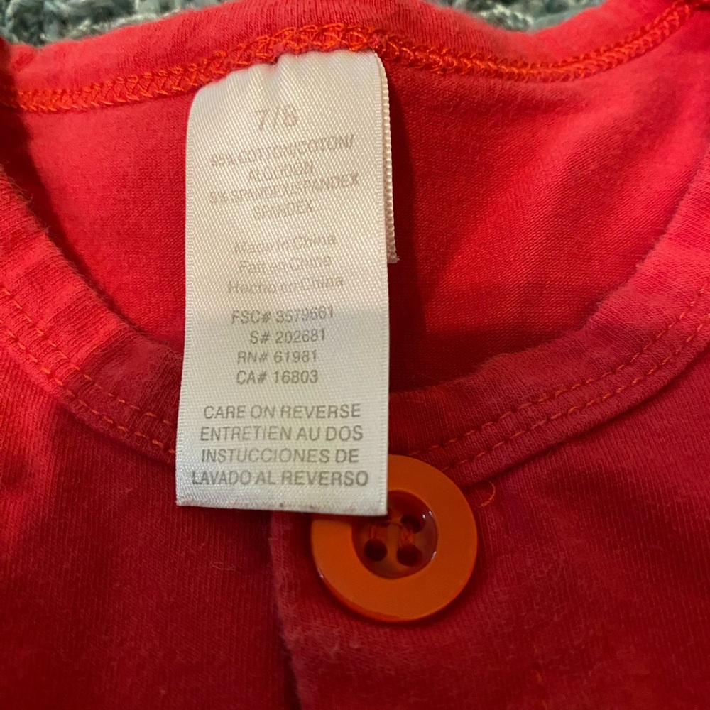 Girls Red Buttoned Down Cardigan Size 7/8 - Picture 6 of 6